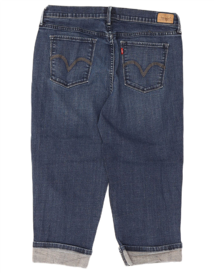 LEVI'S Capri Jeans Feminino EUA 12 Grande W32 L19 Azul Marinho Algodão