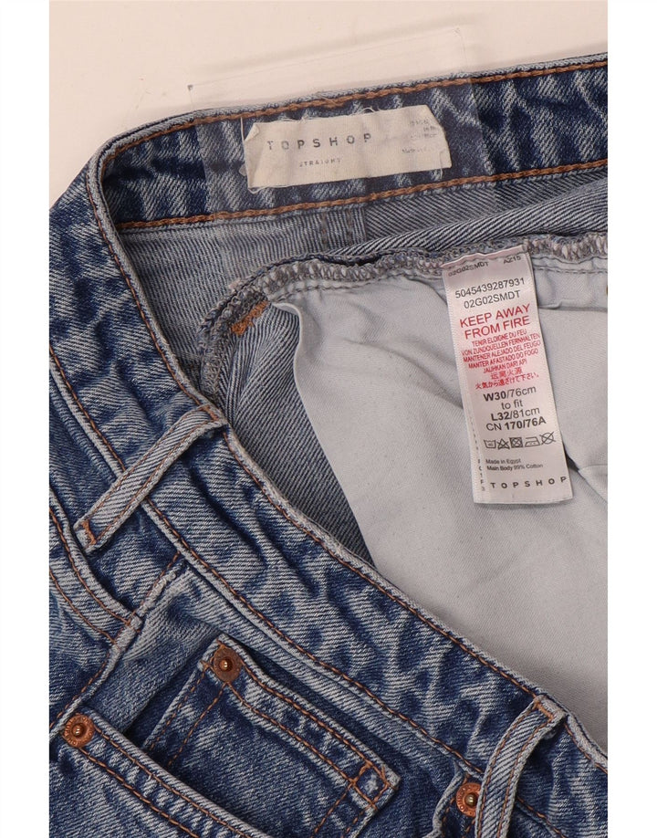 Jeans retos femininos Topshop W30 L26 azul poliéster