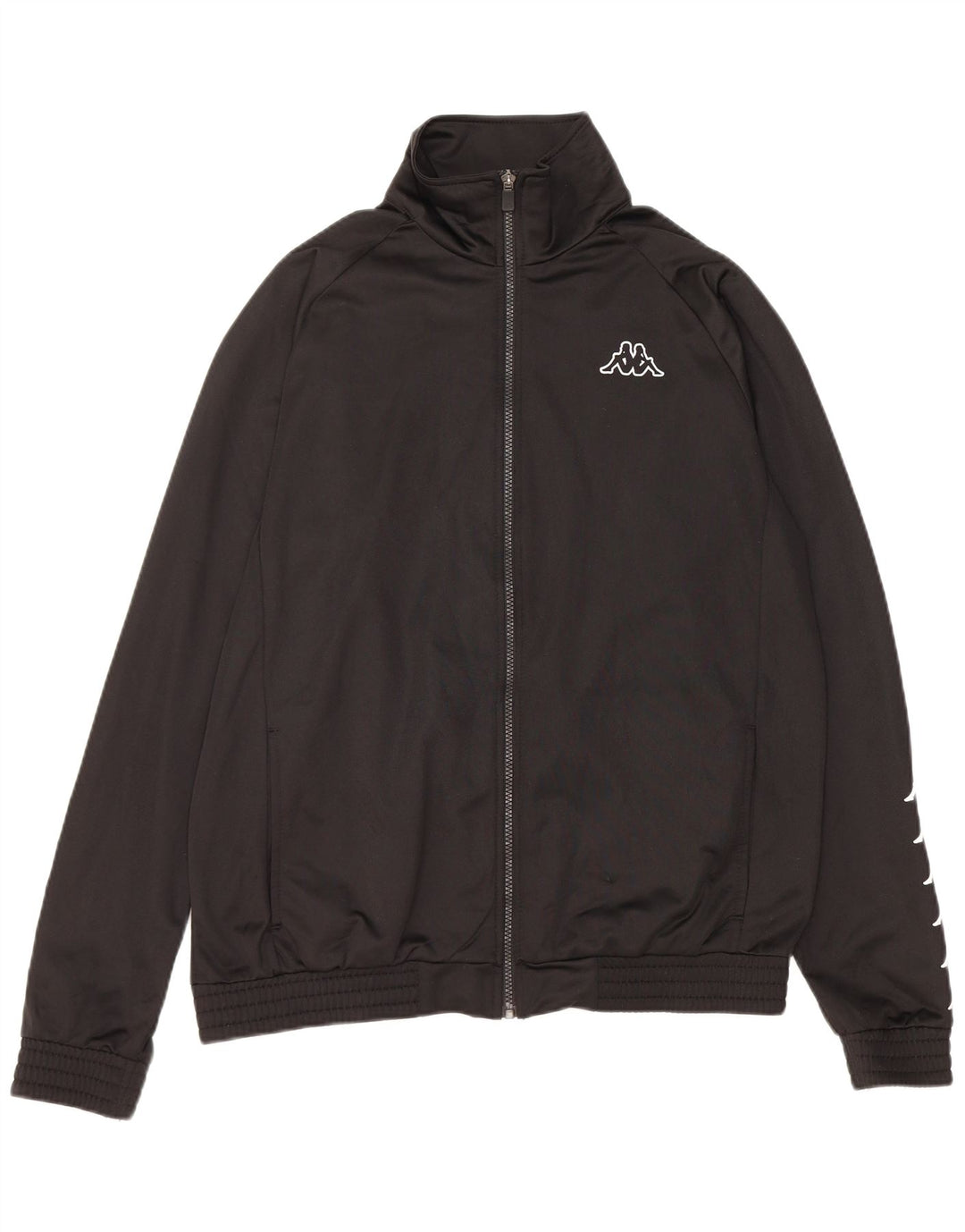 Kappa Mens Graphic Tracksuit Top Jaqueta Grande Poliéster Preto