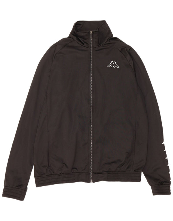 Kappa Mens Graphic Tracksuit Top Jaqueta Grande Poliéster Preto