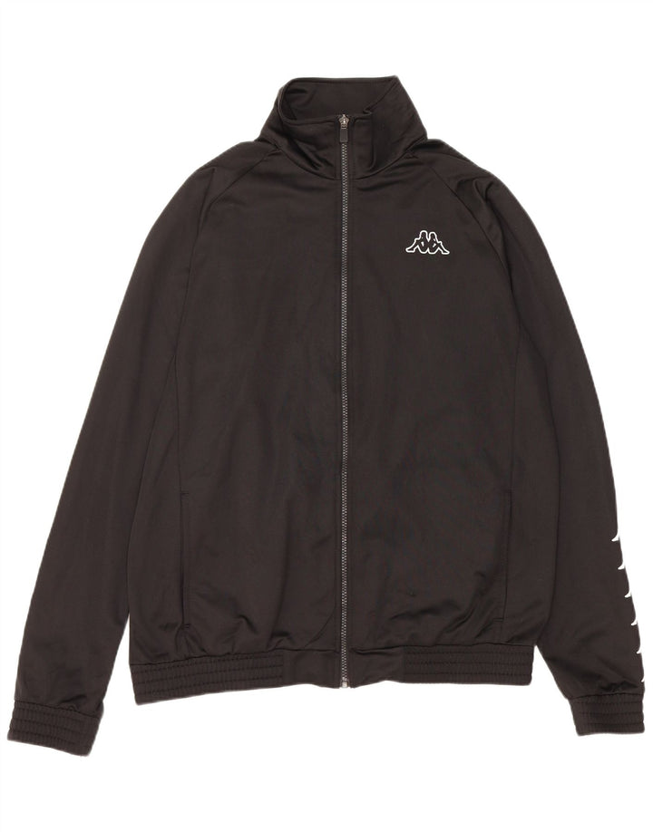 Kappa Mens Graphic Tracksuit Top Jaqueta Grande Poliéster Preto