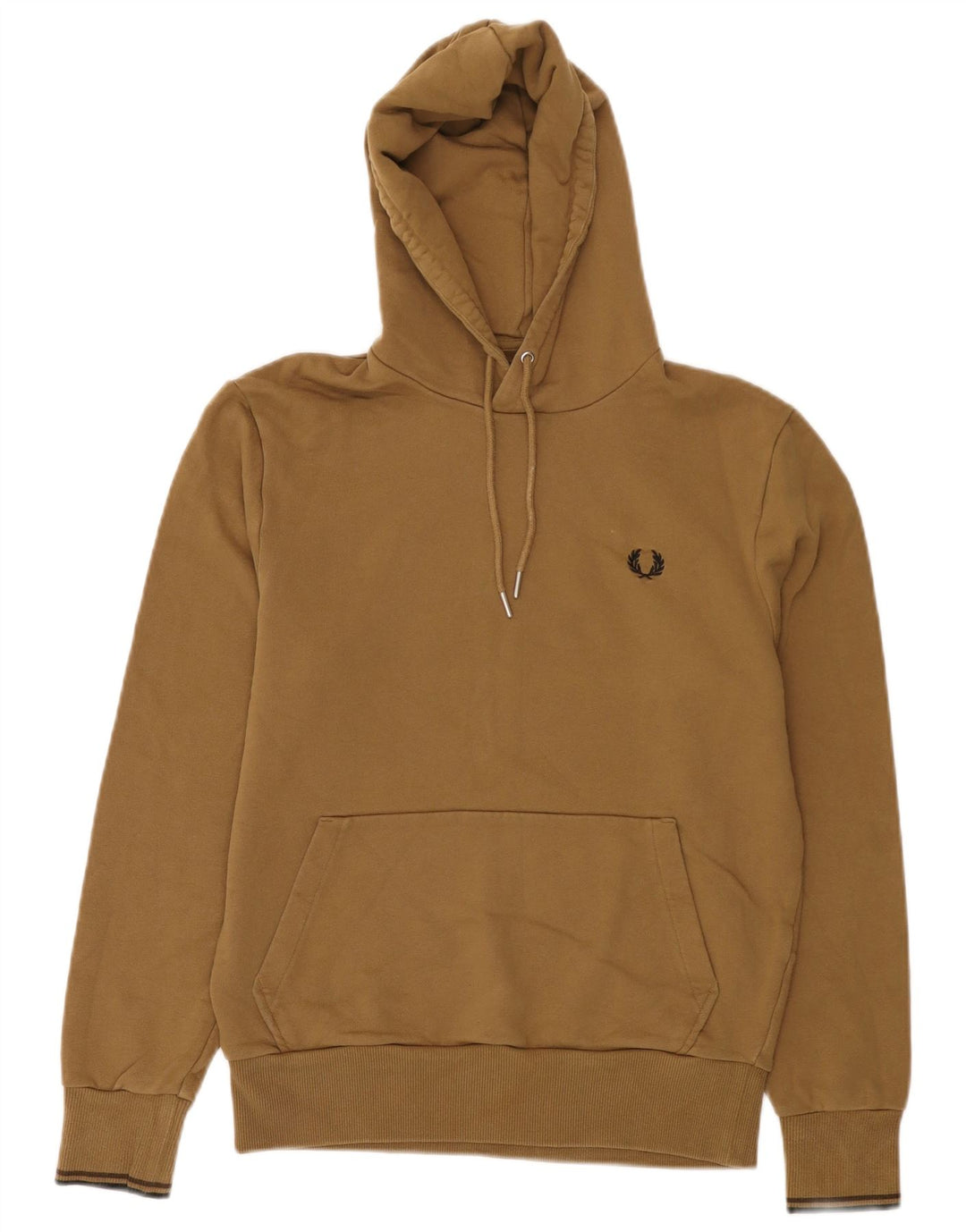 Fred Perry moletom feminino com capuz pequeno algodão bege