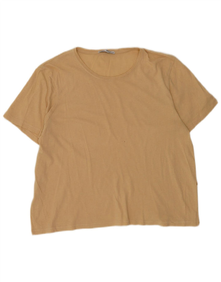 Camiseta feminina Zara UK 16 grande bege