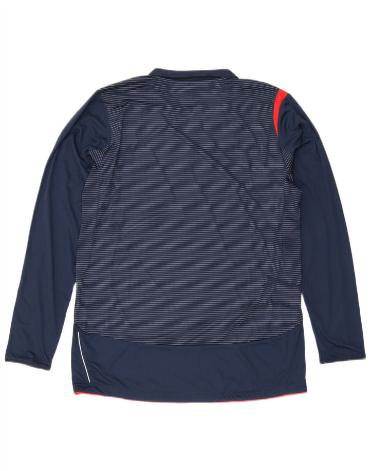 Top masculino Umbro de manga comprida médio poliéster listrado azul marinho