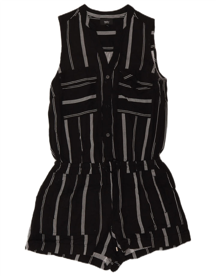Macacão feminino Mossimo sem mangas UK 6 XS preto listrado rayon
