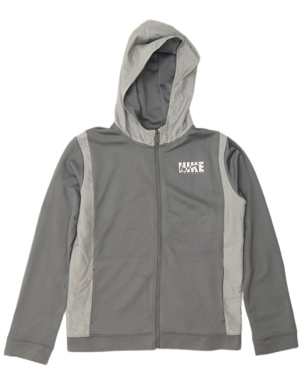 Suéter Nike Boys Zip com capuz 13-14 anos XL cinza colorblock poliéster