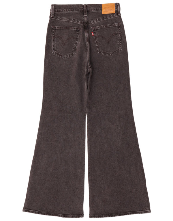 Jeans feminino Levi's Ribcage Bell cintura alta perna larga W29 L32 algodão cinza