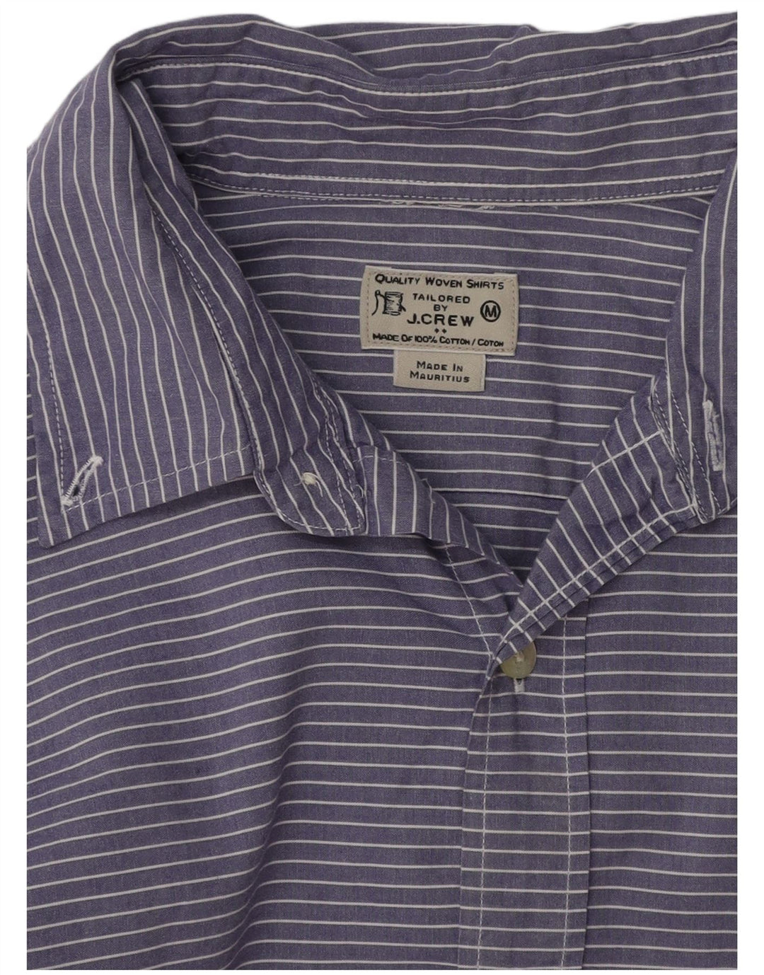 Camisa masculina J. CREW de algodão listrado roxo médio