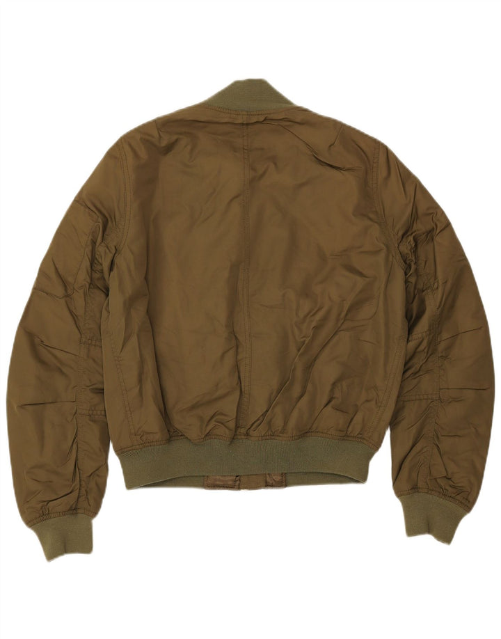 Jaqueta bomber feminina superdimensionada TOPSHOP Reino Unido 10 poliéster cáqui pequeno