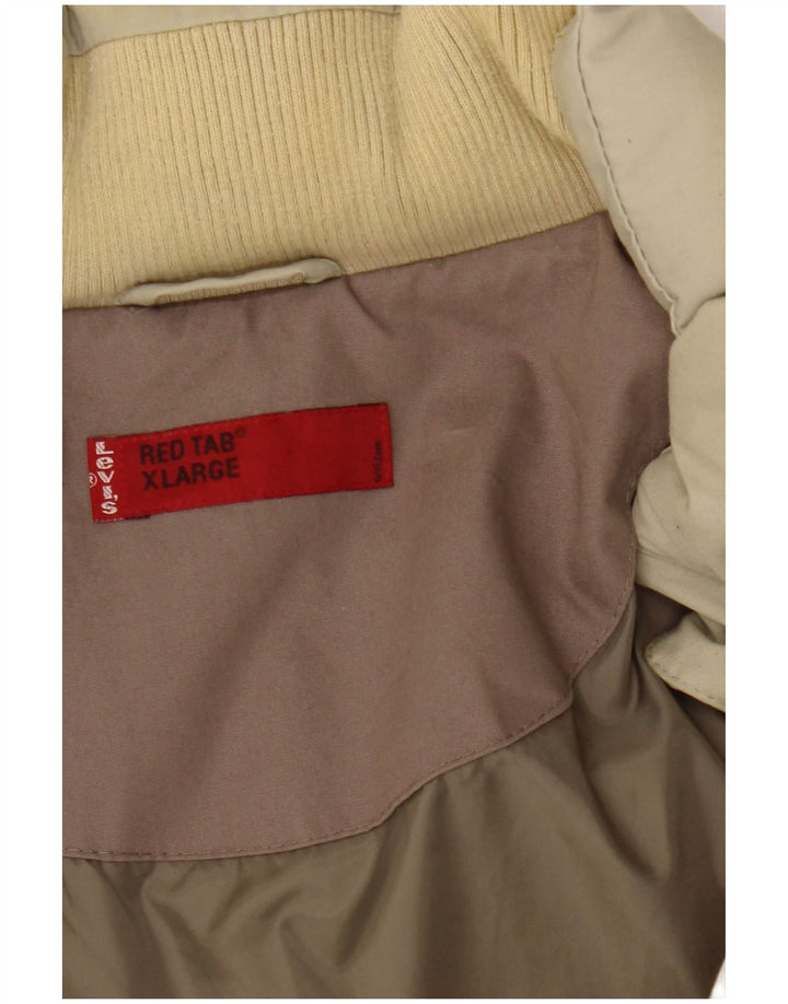 Jaqueta acolchoada masculina Levi's UK 42 XL algodão bege