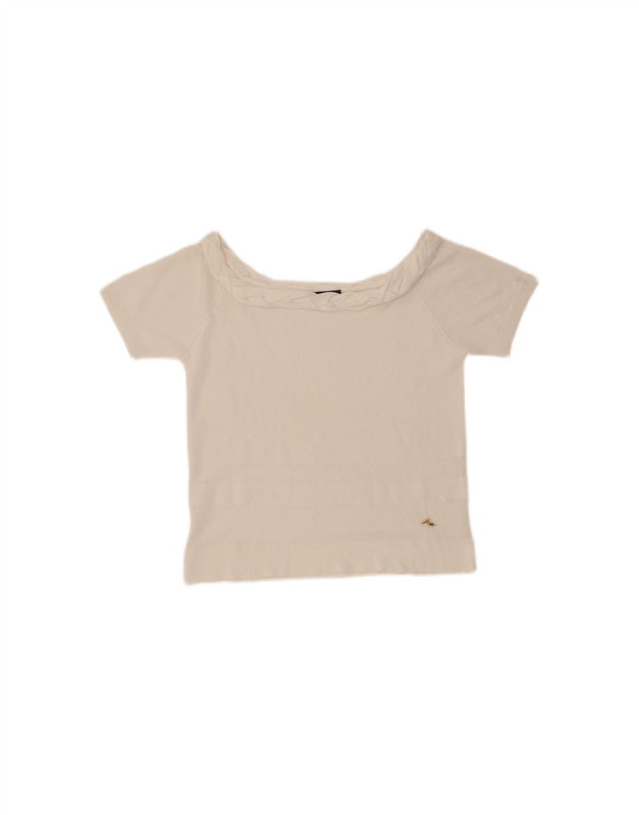 Blusa feminina TRUSSARDI Top UK 12 Médio Branco