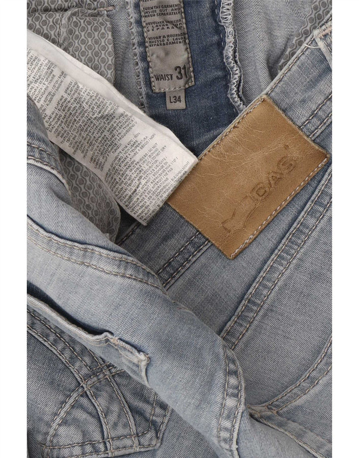 Gas Mens Slim Jeans W31 L29 Azul Algodão