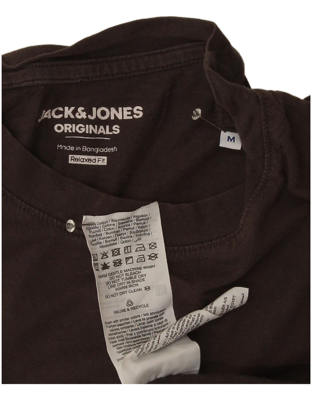 Camiseta masculina Jack & Jones com ajuste relaxado, algodão cinza médio