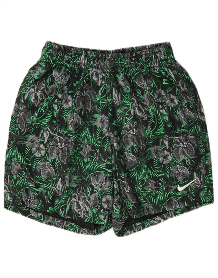 Shorts de natação masculino Nike pequeno verde floral poliéster