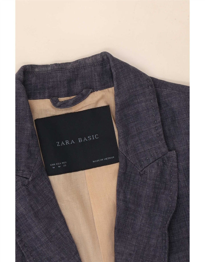 Jaqueta blazer feminina Zara com 1 botão Reino Unido 12 médio azul marinho