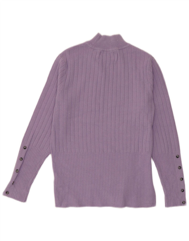 Suéter feminino Marks & Spencer com gola tartaruga Reino Unido 12 médio roxo