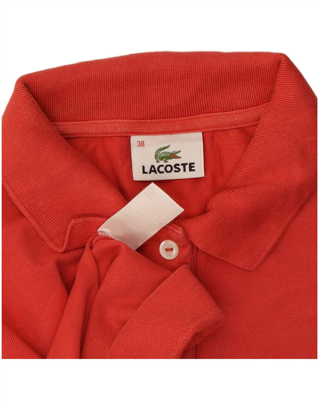 Camisa polo feminina Lacoste tamanho 38 algodão vermelho médio