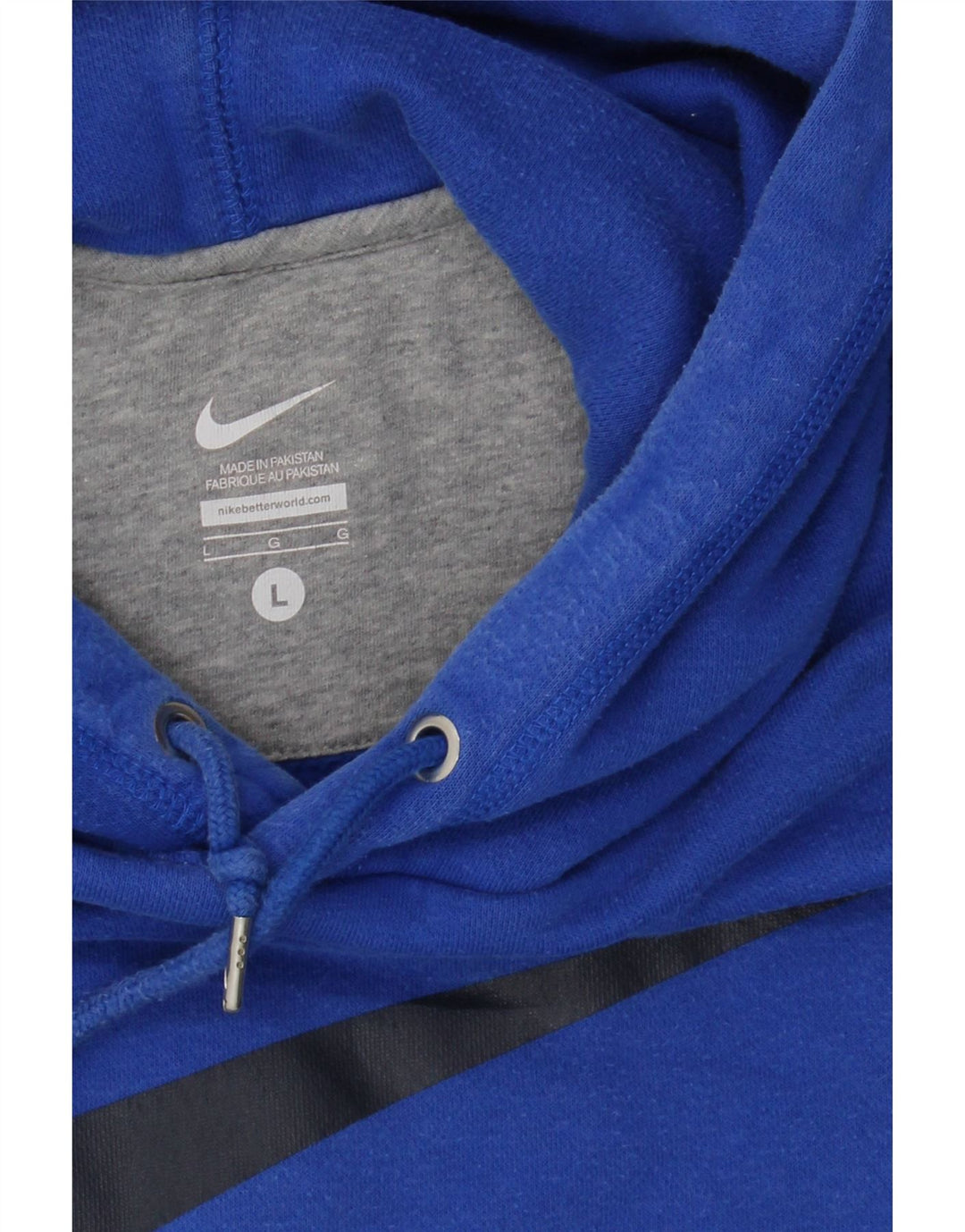 NIKE Mens Graphic Hoodie Jumper Large Blue Cotton Vintage Nike and Second-Hand Nike from Messina Hembry 
