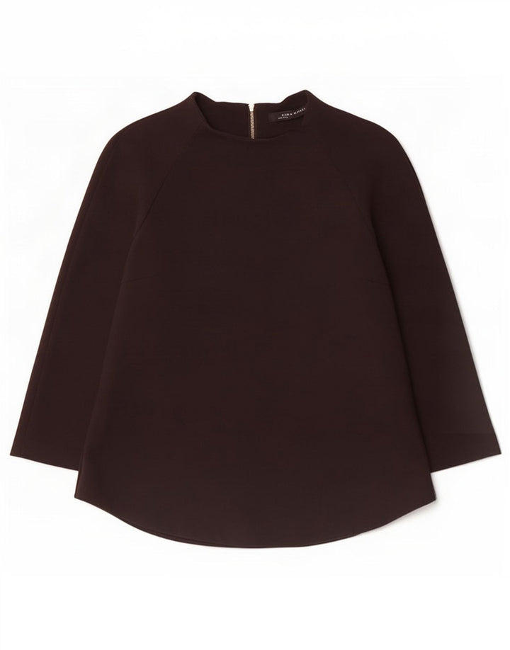 Zara Top feminino manga 3/4 Reino Unido 14 grande preto
