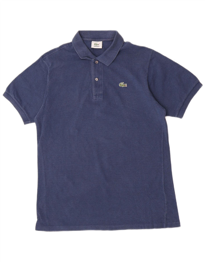 Camisa polo masculina Lacoste tamanho 4 médio algodão azul marinho