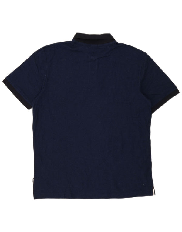 Camisa polo masculina Hugo Boss Slim Fit 2XL algodão azul marinho