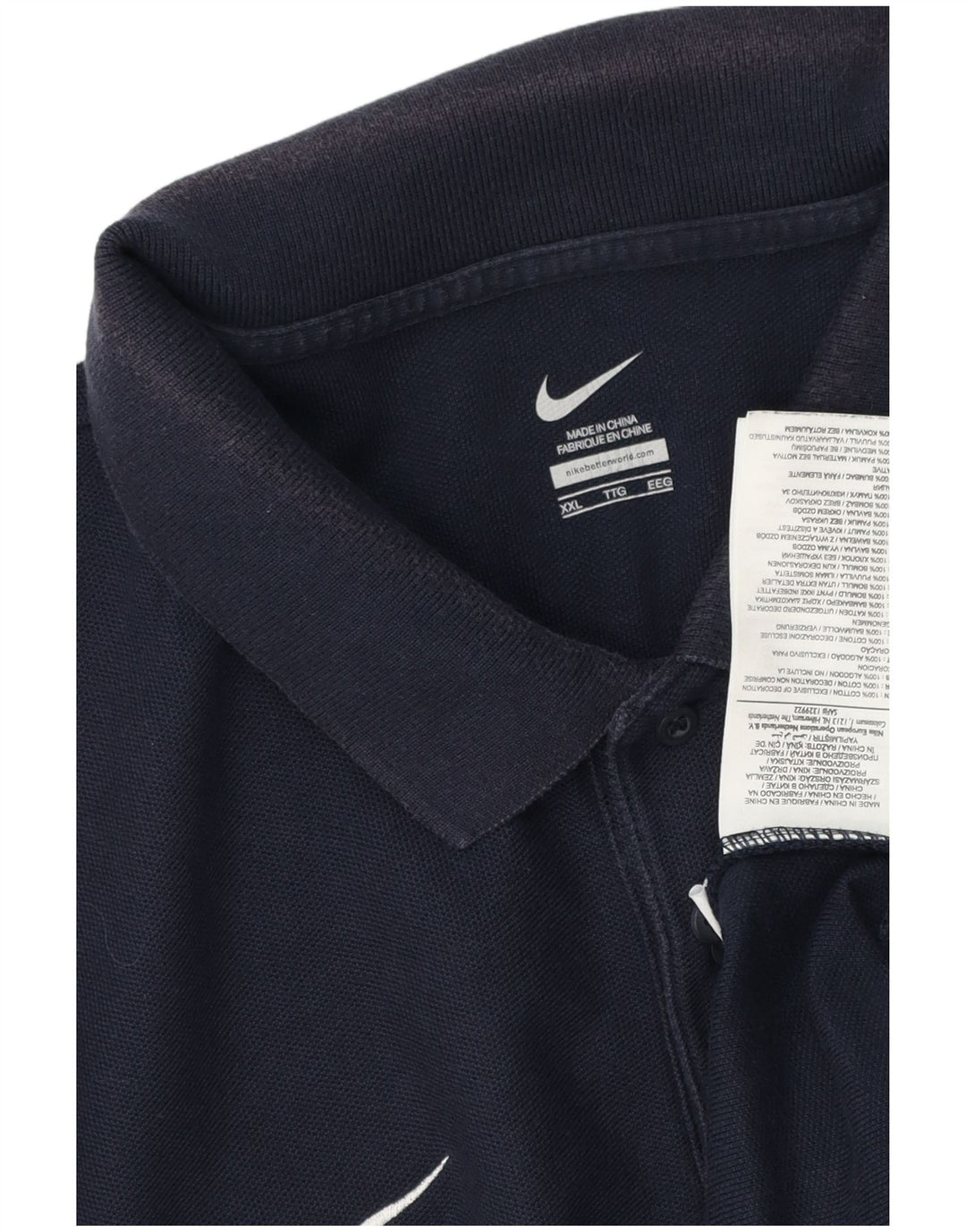 Camisa polo masculina Nike 2XL algodão azul marinho