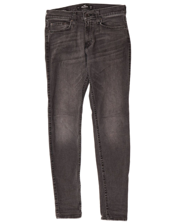 Hollister Mens Super Skinny Jeans W30 L32 Cinza Algodão