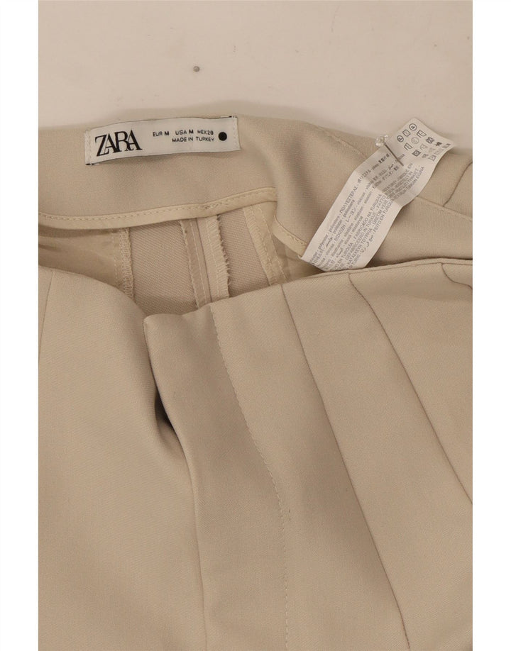 Zara Womens Pegged Hot Pants Médio W28 Poliéster Bege