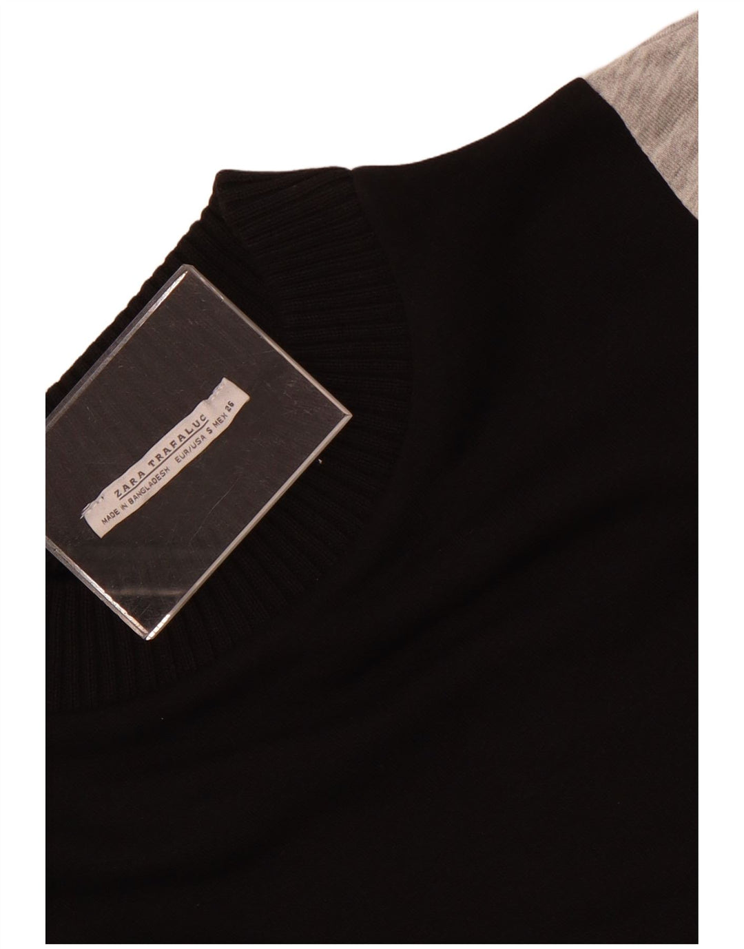 Zara moletom feminino oversized jumper UK 10 pequeno bloco colorido preto