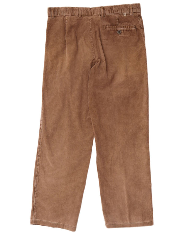 Calça masculina reta de veludo Farah W34 L29 algodão marrom