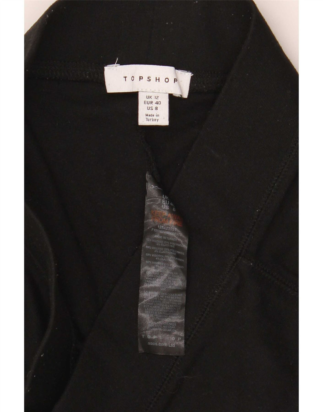 Leggings femininas Topshop UK 12 viscose preta média