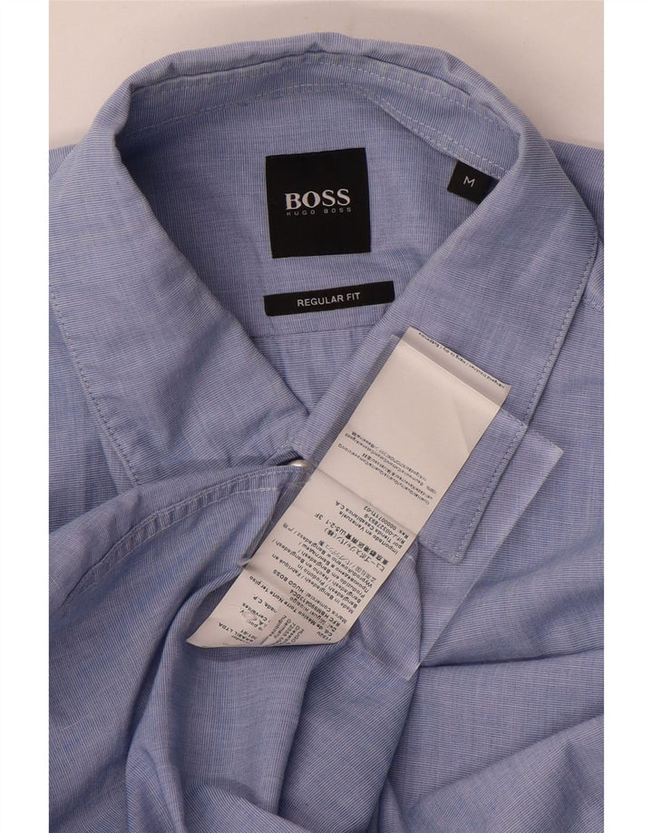 Camisa masculina Hugo Boss Regular Fit algodão azul médio