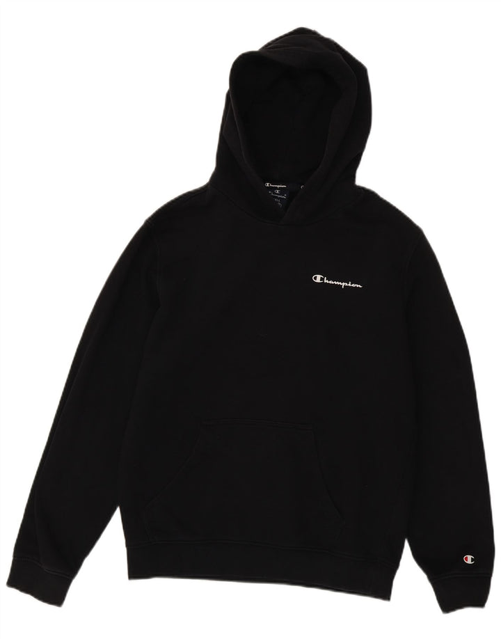 CHAMPION Suéter masculino com capuz pequeno algodão preto
