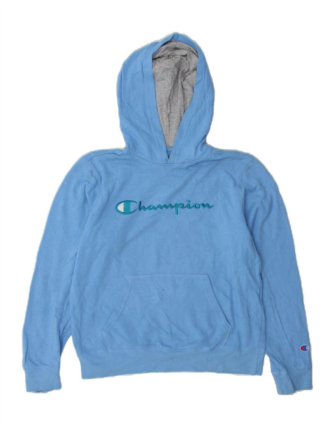 CHAMPION Womens Graphic Hoodie Jumper UK 18 XL Blue Cotton Vintage Champion and Second-Hand Champion from Messina Hembry 