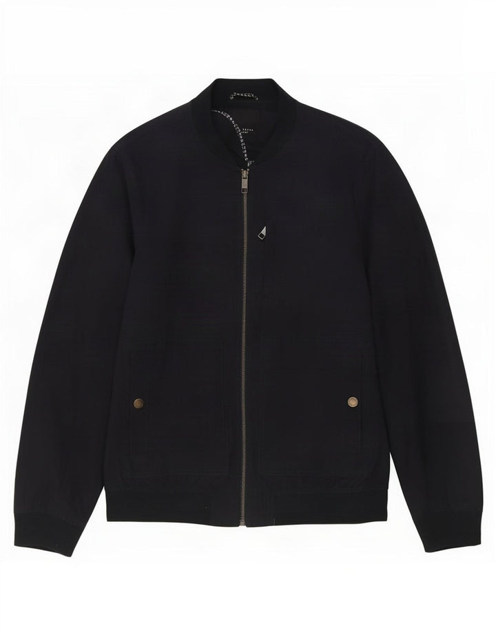Jaqueta bomber masculina Ted Baker tamanho 6 2XL poliéster azul marinho