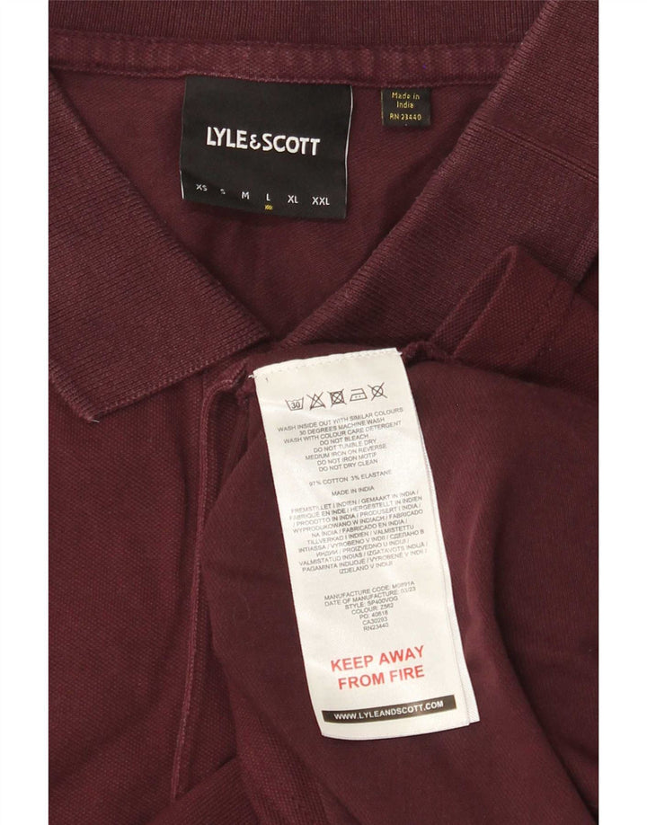 Camisa polo masculina Lyle & Scott grande algodão Borgonha