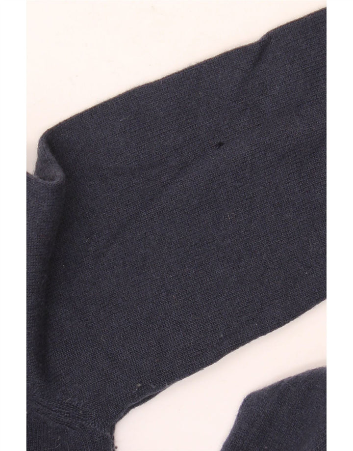 Suéter masculino BENETTON com gola canoa, pequeno, azul marinho, lã virgem