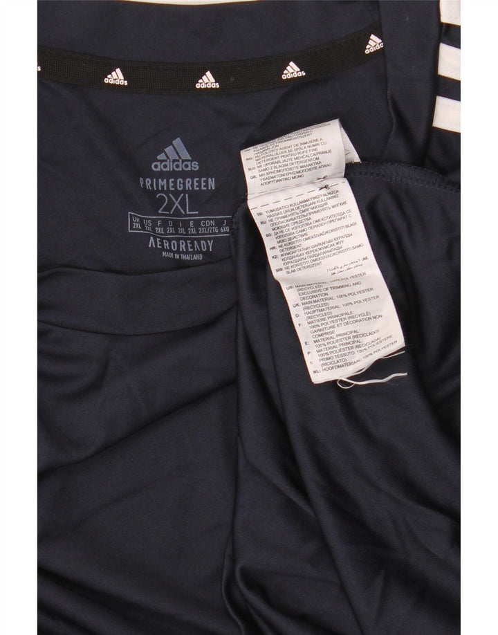 Adidas Mens Aeroready Camiseta Top 2XL Azul Marinho Poliéster