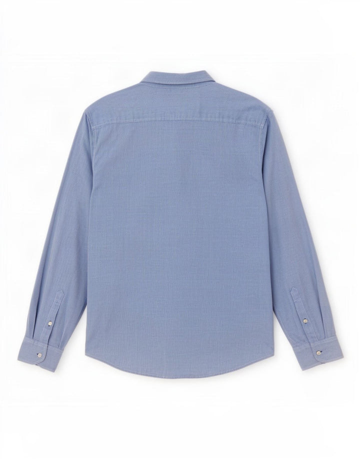 Camisa masculina slim fit Dack's grande algodão azul