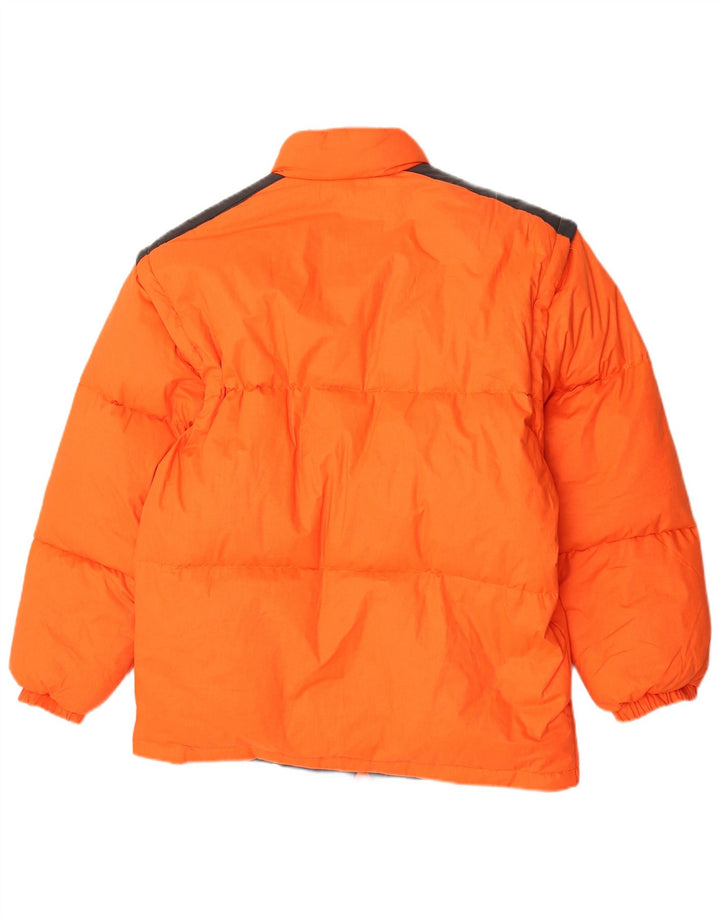 Jaqueta de esqui com capuz masculina vintage IT 48 poliéster laranja médio