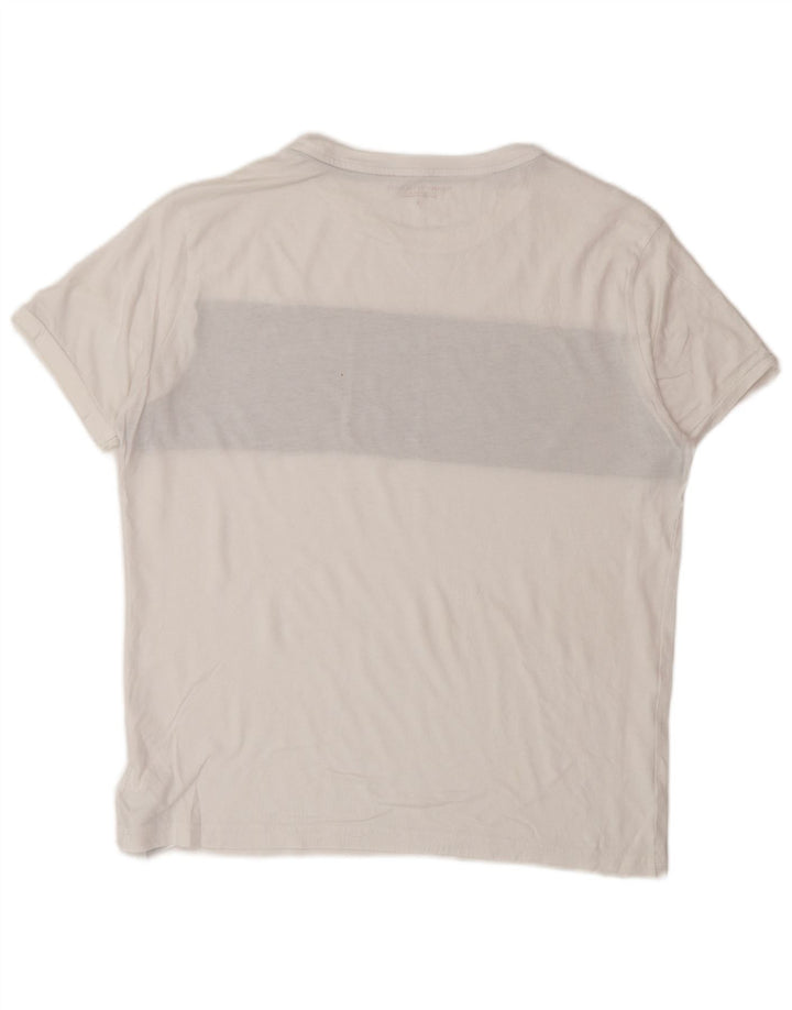 Tommy Hilfiger Camiseta masculina gráfica top pequeno algodão colorblock branco