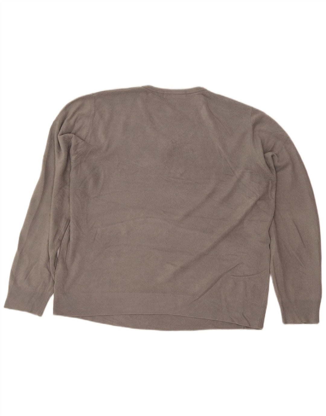 Suéter masculino Marks & Spencer com decote em V grande acrílico cinza