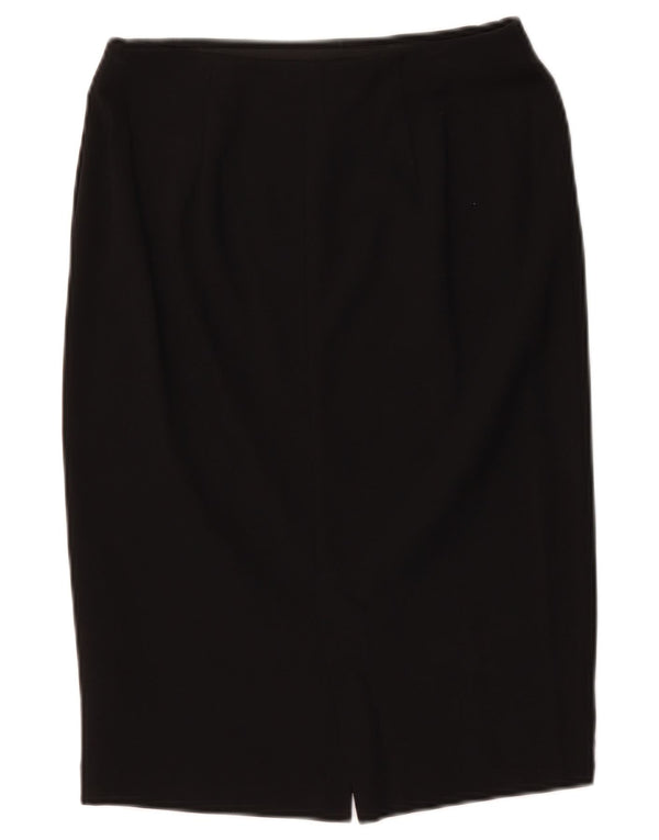 Saia lápis feminina Marks & Spencer UK 8 pequena W27 viscose preta