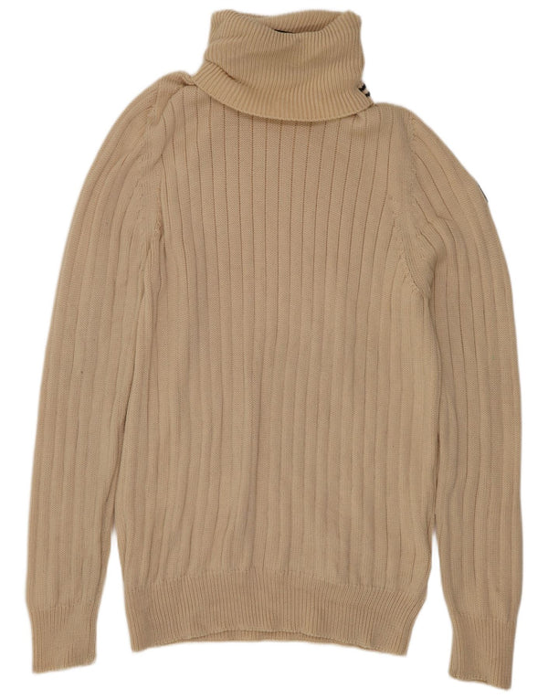 Suéter feminino Marina Yachting com gola redonda Reino Unido 20 2XL lã virgem bege