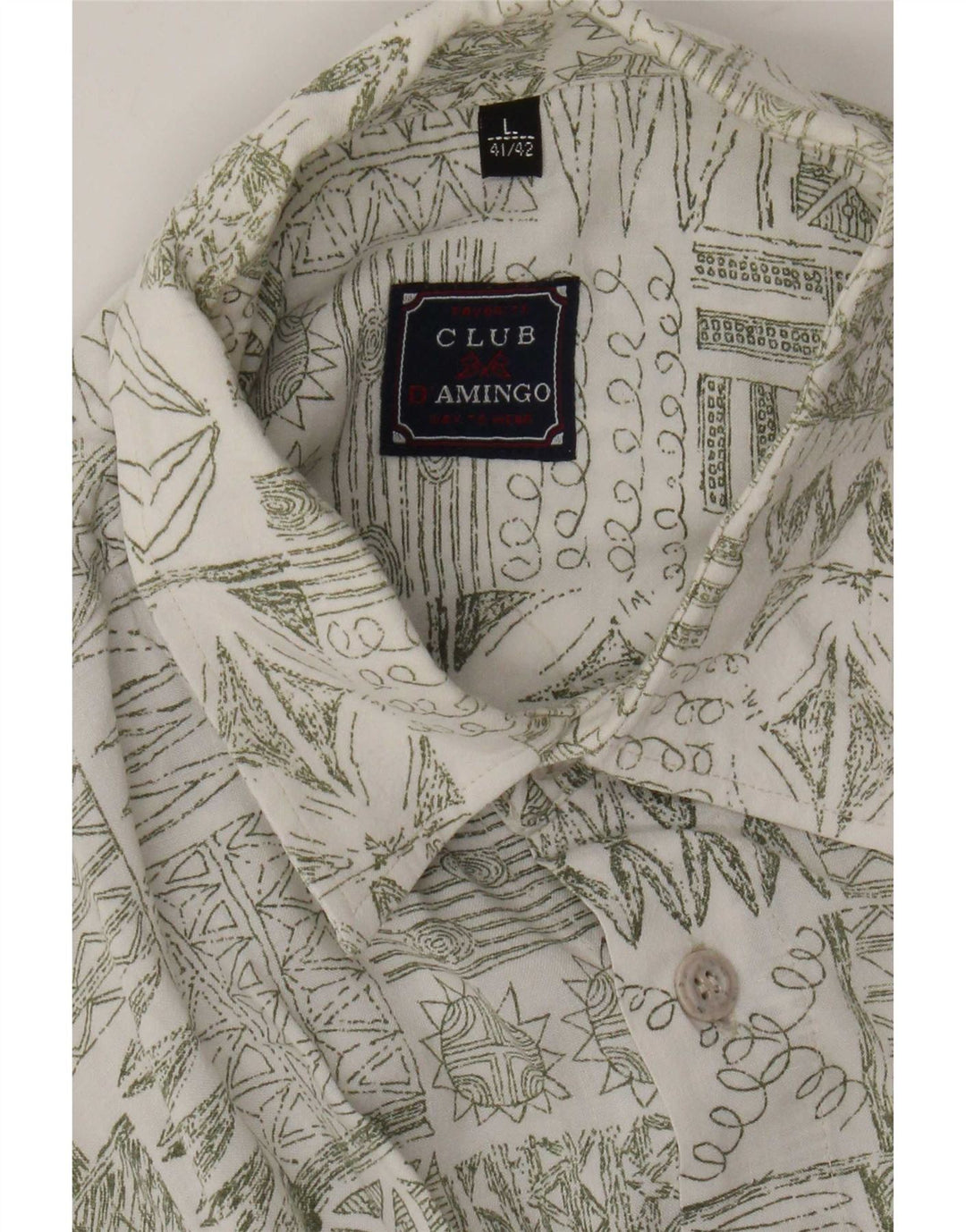 Camisa masculina de manga curta Club D'Amingo tamanho 41/42 patchwork verde grande