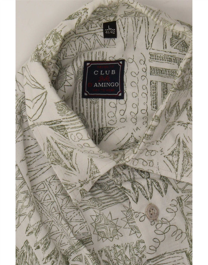 Camisa masculina de manga curta Club D'Amingo tamanho 41/42 patchwork verde grande