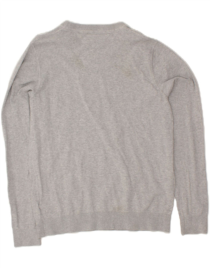 TOMMY HILFIGER Mens Crew Neck Jumper Sweater XL Grey Cotton Vintage Tommy Hilfiger and Second-Hand Tommy Hilfiger from Messina Hembry 