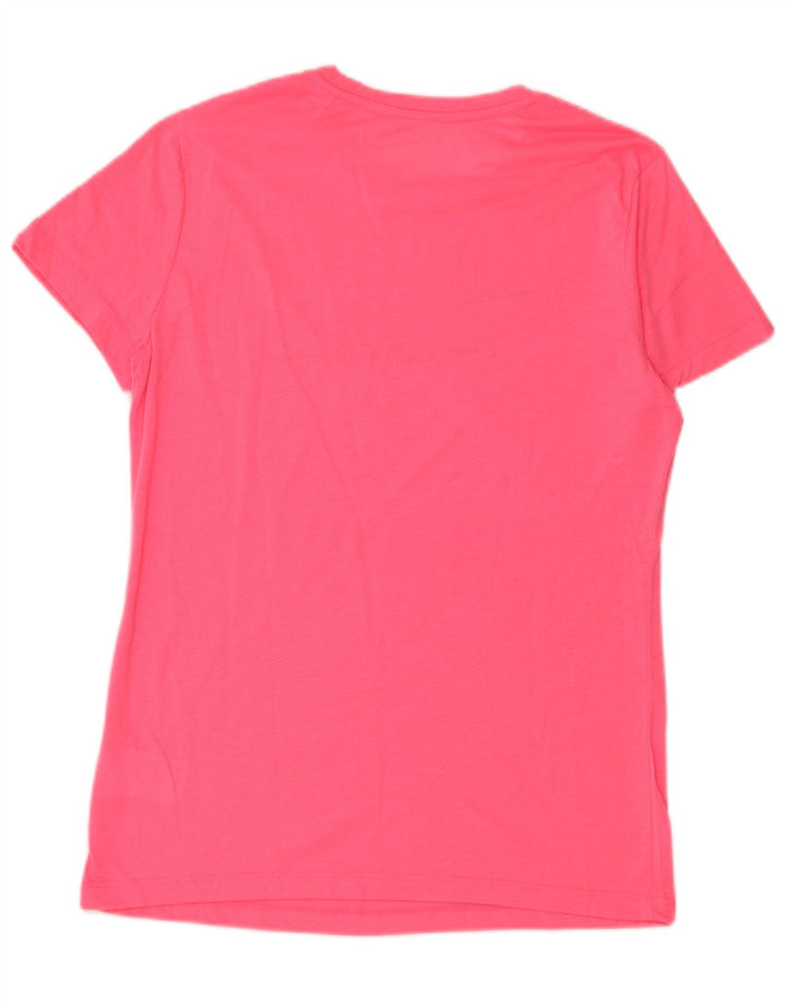 Camiseta feminina gráfica REEBOK UK 16/18 grande poliéster rosa