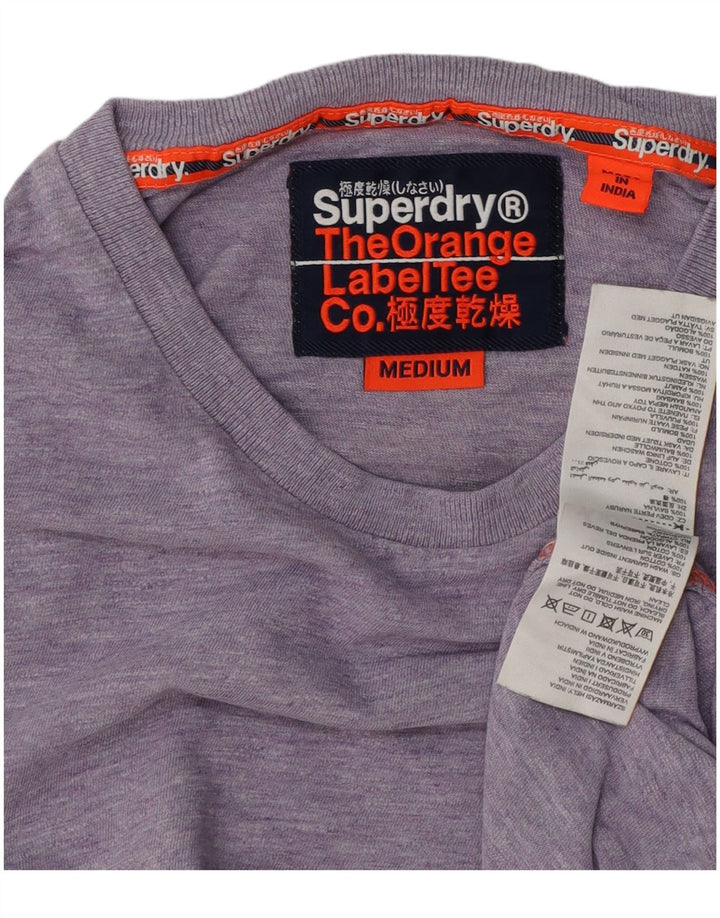 Camiseta masculina SUPERDRY Top médio algodão roxo