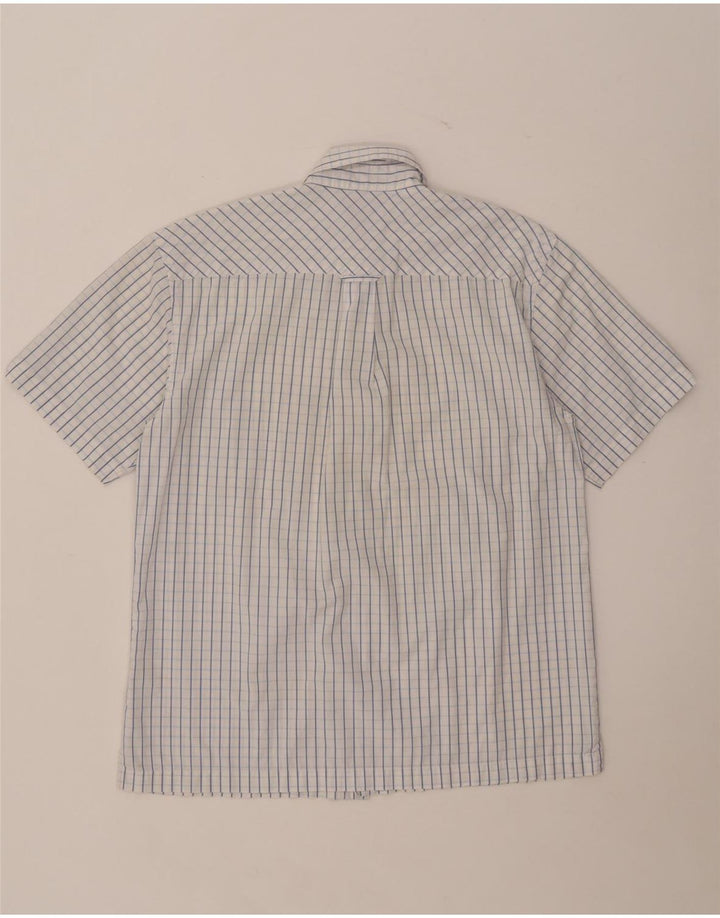 Camisa masculina de manga curta Ben Sherman de algodão xadrez azul médio